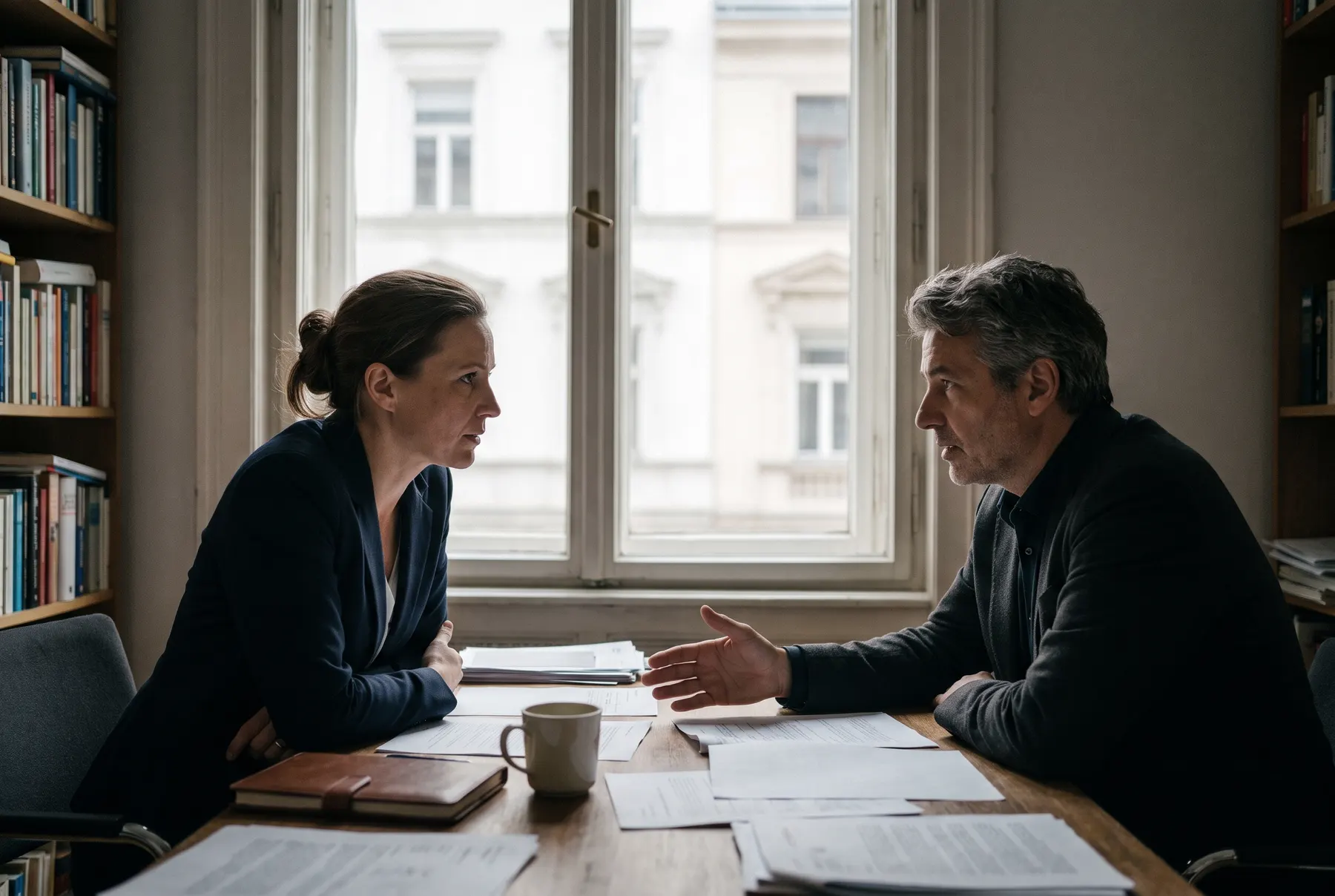 Beratungsgespräch an einem Besprechungstisch